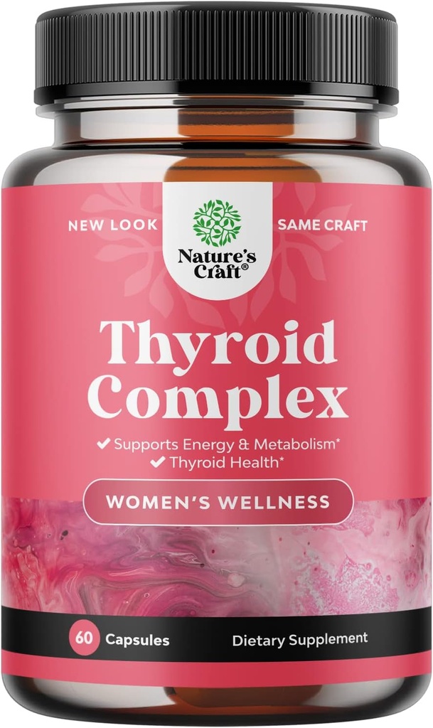 Advanced Thyroid Support for Women with Ashwagandha - Adaptogen Thyroid Supplement with L Tyrosine Rhodiola and Astragalus Root - Non-GMO Balance Herbal Thyroid Energy Women 's Health Supplement