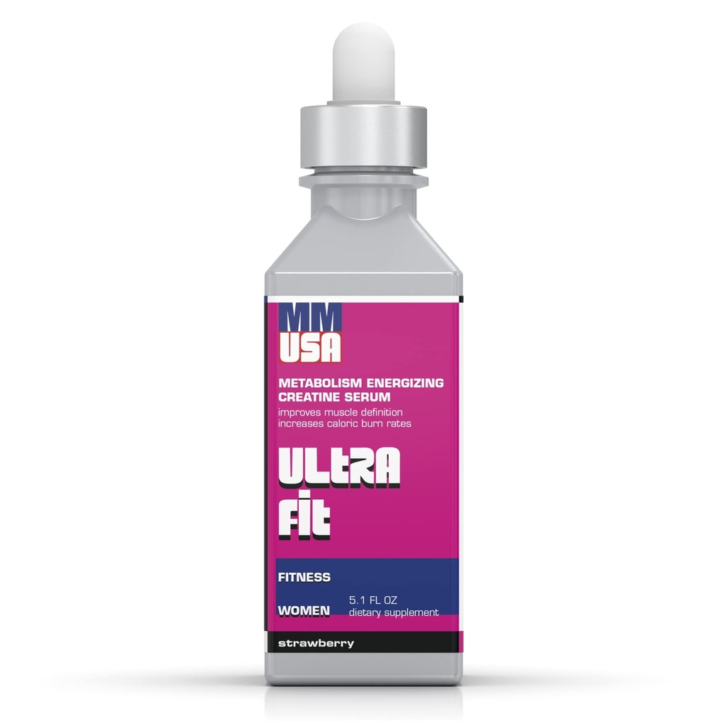 MMUSA Ultra Fit Creatine Serum für Damen. Unterstützt Muskel-Recovery, Fitness & Belly Fat Reduction. Ideal für Laufen, Radfahren & Aerobic Übung. Muskelton ohne Masse. Erdbeere, 5.1 Fl Oz
