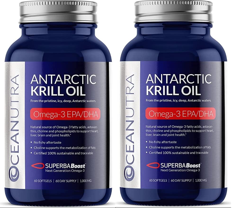 100% reines Krillöl 1000MG 120-Tag Versorgung doppelte Stärke 56% Phospholipide Astaxanthin Nachhaltiges antarktisches SuperbaBoost Omega 3 EPA DHA Herz Gehirn Hautpflege, Third-Party getestet, kein Fischöl