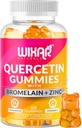 Quercetin Gumies - Quercetin 500 mg bromelinnel, cinkkel, C-vitaminnal és D3-mal - Quercetin gumi kiegészítők immunszupporthoz és allergiához - Immunbooster Vitamins kiegészítés - 60 rágható