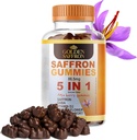 GOLDEN SAFFRON, Saffron Gummis Enthält 88.5 mg. Pure Saffron Extract + GABA, Vitamin D2, Passion Flower und St. John’s Wort, für ganzheitliche Wellness,Kirchen Flavor Vegan
