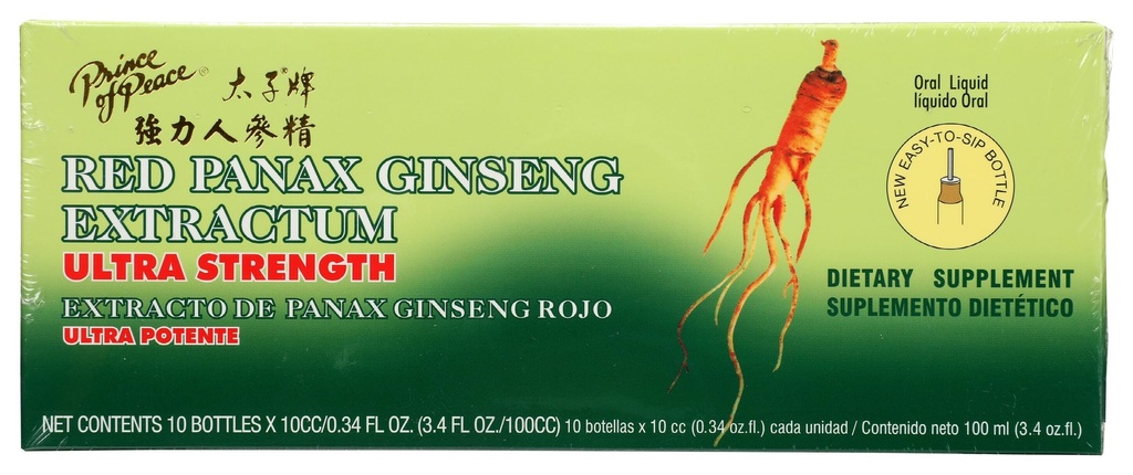 Prince of Peace Red Panax Ginseng Extractum Ultra Strength -- 3.4 oz - 10 üveg