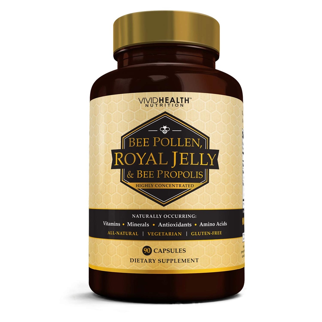 High Potency Royal Jelly és Bee Pollen kapszula, 90 gróf