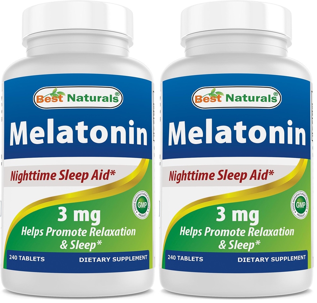 Best Naturals Melatonin 3mg 240 Tablets (Pack of 2)