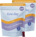 FIRST DAY Magnesium für Kinder-Gummien – Beruhige Kinder Magnesium-Zitrat-Gummien zur Unterstützung von Schlaf & Entspannung – Bedtime Supplement mit Suntheanine® L-Theanin, NO Melatonin - Erdbeere - 30-tägige Versorgung