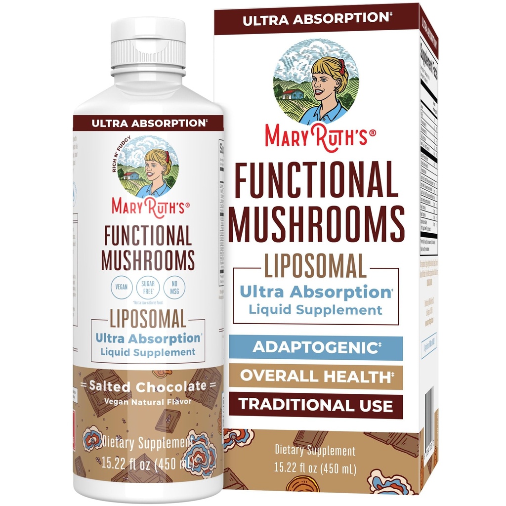 MaryRuth Organics Pilz, Pilz-Ergänzung, Pilz-Flüssig-Vitamin, Reishi Pilz-Ergänzung für Immununterstützung, Türkei Schwanz-Vitamin für Stress-Relief, Vegan, Non-GMO, Glutenfrei, 15.22 Fl Oz