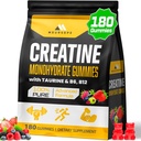 (180) Creatine Monohidrát Gumies for Men & Women - Creatine Pre Workout Gumies for Muscle Builder, Muscle Strength, Recovery, Endurance, Energy, Creatine for Women & Men, Vegan, Mixed Berry