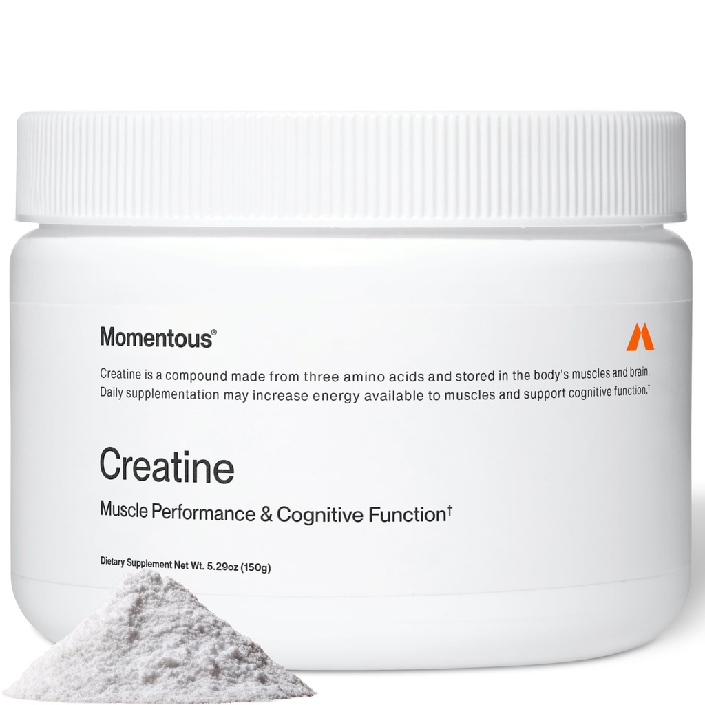Momentous Creatine Monohydrat-Pulver - Kreatin-Pulver - unterstützt Stärke, Lean-Muskel, & Erholung für Männer & Frauen - NSF zertifiziert für Sport - 5 g pro Servieren - 30 Servietten