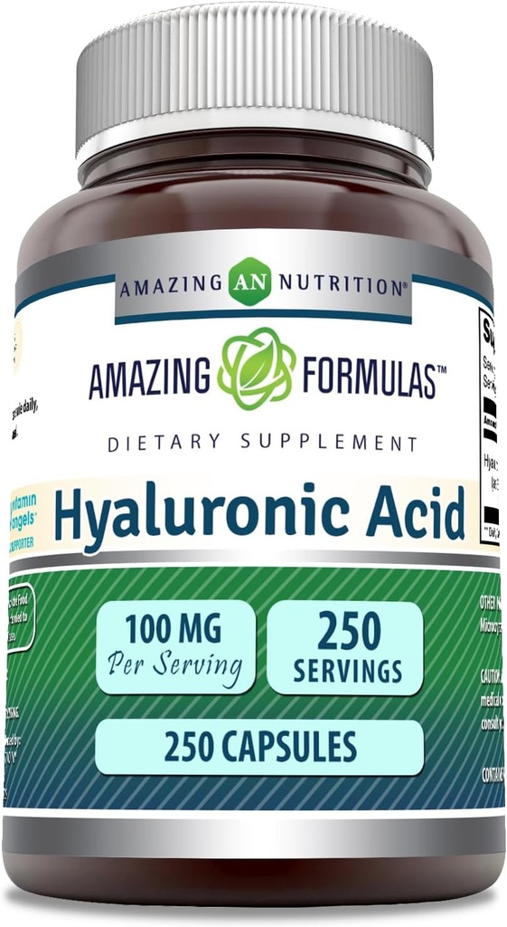 Amazing Formulas Hyaluronic Acid 100mg 250 Capsicum Supplementary