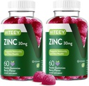 Viteey Zink-Gummien für Männer und Frauen - Zink-Ergänzungen 30mg - Immune Boost & Haut Gesundheit - Vegan, Glutenfrei - 120 Count