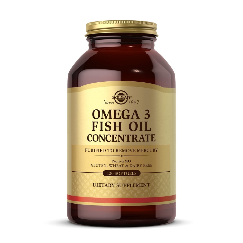 Solgar Omega3 Fish Oil Concentration - 120 Softgels - Support for Joint & Metabolic Health - Gluten Free, Non-GMO, Dairy Free - 60 Servings