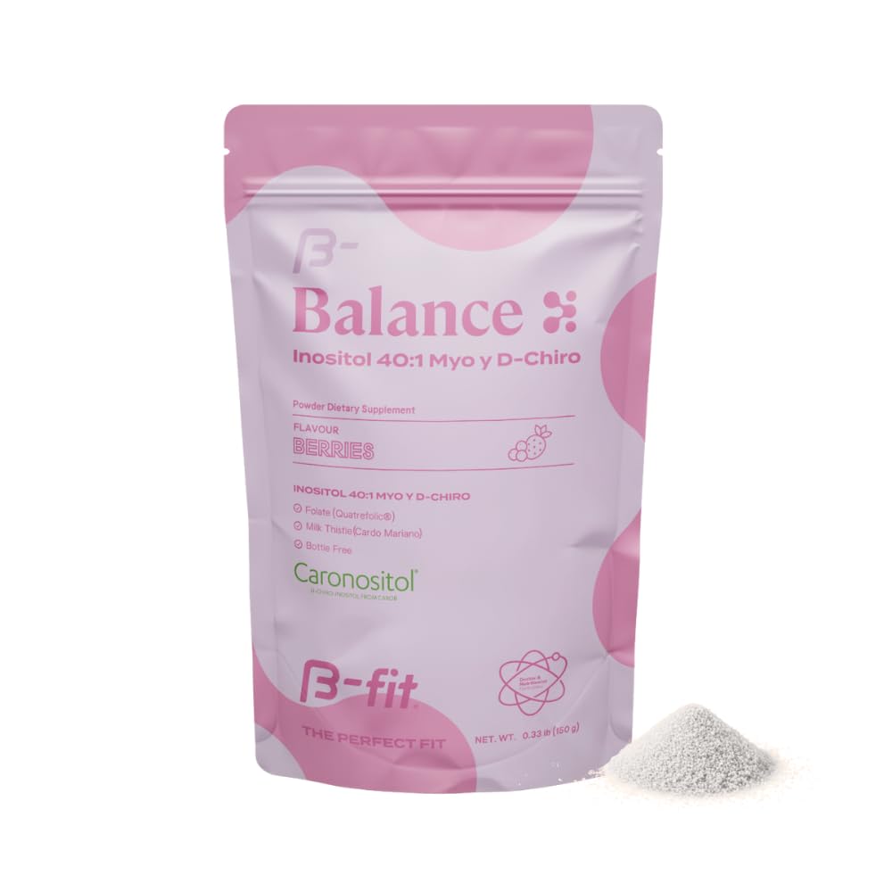 Inositol Balance 150g - Inositol 40:1 Myo & D-Chiro - Pulverisierte Nahrungsergänzung - Berry Flavor - Folsäure - Keine Zusatzstoffe - 100% rein - Flaschenfrei