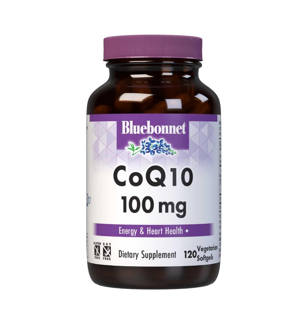Bluebonnet Nutrition CoQ10 100 mg, Energieproduktion*, Herzgesundheit*, Nicht-GVO, Glutenfrei, Sojafrei, Vegetarisch Freundlich, 120 Vegetarische Softgel, 120 Servietten