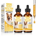 Hefe-Infektion Behandlung für Hunde,Dog Ohr Infektion Behandlung, juckende Ohr,Skin&Allergy Symptome lindert Entzündungen und lindert Irritation,Dog Ergänzung Tropfen mit Multivitamins Probiotics