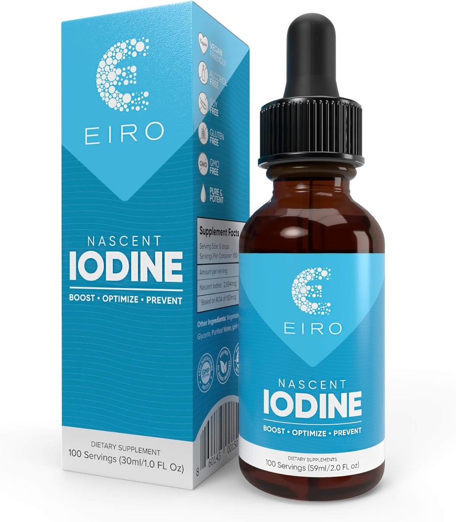EIRO Nascent jód Drop-124; Superior Absorption-124; Pajzsmirigy-támogatás