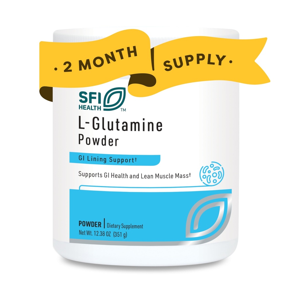 Klaire Labs SFI Health L Glutamine Powder - 5000mg Freiform & Allergische Aminosäure - Unterstützt Muskelrückgewinnung, Immununterstützung und GI Health - Non Dairy & Gluten Free (351 G / 60 Servierungen)