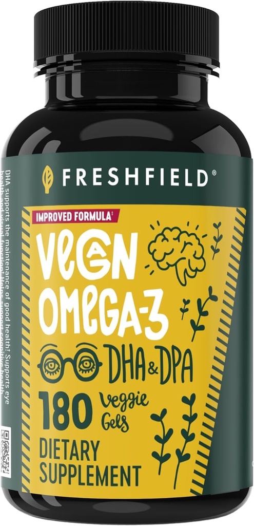 Vegan Omega 3 DHA: Algenöl, am meisten bewertet, Carrageenan frei, Nachhaltig, getestet, keine Schwermetalle, Fischöl Alt, pflanzlichen Omega. Unterstützt Herz, Gehirn, Gelenkgesundheit w/DPA