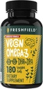Vegan Omega 3 DHA: Algenöl, am meisten bewertet, Carrageenan frei, Nachhaltig, getestet, keine Schwermetalle, Fischöl Alt, pflanzlichen Omega. Unterstützt Herz, Gehirn, Gelenkgesundheit w/DPA