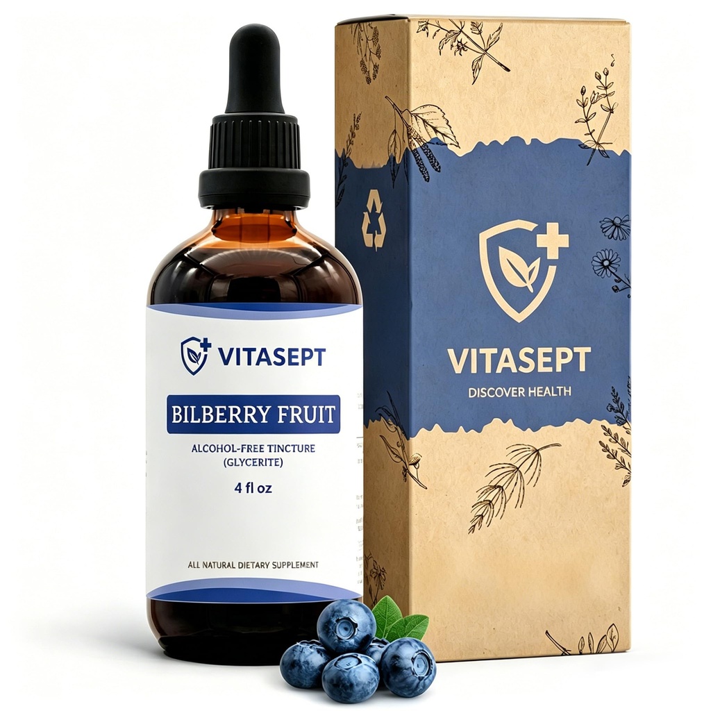 BOTANE MAN Vitasept Drops,Alcohol-Free Extract,Bilberry Fruit,Vegan,Gluten-Free,4 oz