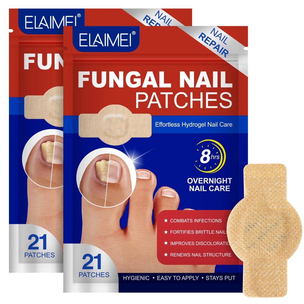 Fungal Nail Patches 42Pcs, Toenail Treatment Extra Strength, Nail Repair for Damaged Nails, Fungal Nail Treatment, Restore Discoloration and Thickness (1 Count (Pack of 2))