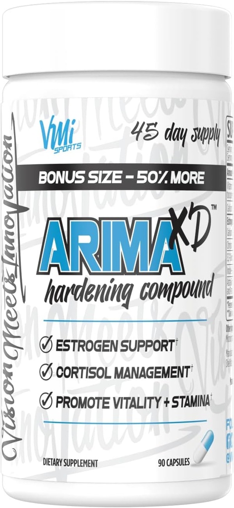 VMI Sports Arima-XD 60 Count, Natürliche Hormon Balance, Anti- Aromatase Cortisol Blocker für Männer und Frauen, Ergänzung zur Unterstützung Balanced Testosteron & Estrogen Hormon Levels On oder Off Cycle (90 ct)