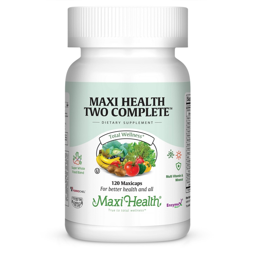 Maxi Health két teljes - multivitaminok és ásványi anyagok - Teljes potencia - 120 kapszula - Kosher