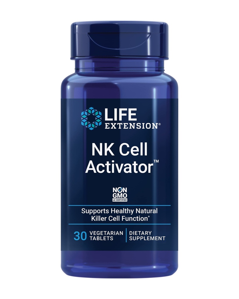 Life Extension NK Cell Activator ™, Immune Support, Natural Killer Cell Activity, Environmental Modified Rice Bran, Non-GMO, Vegetáriánus, 30 tabletta