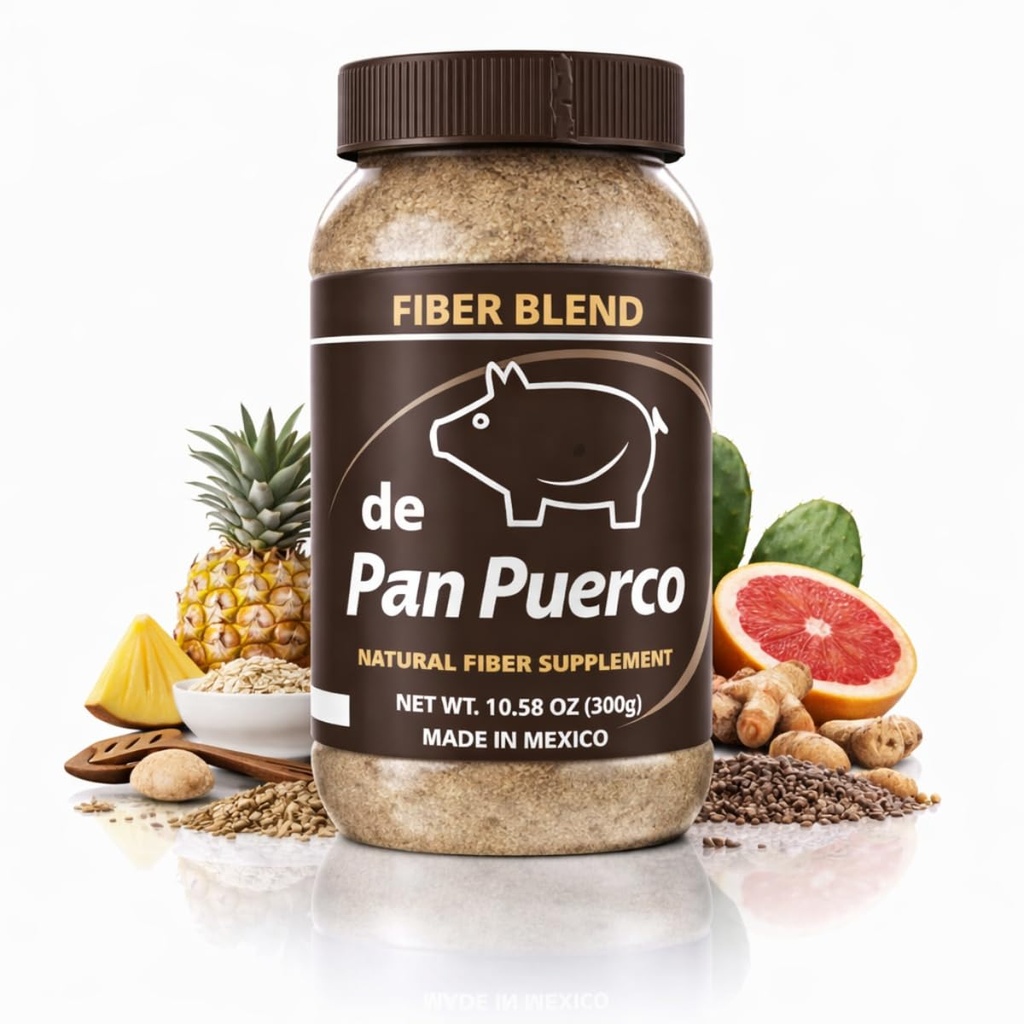 HERBALISTA Fibra de Pan Puerco Daily Fiber 10.58oz (300g) | La Pomada Mexicana ahora en Fibra - Moringa, Psyllium Husk, Nopal, Flaxseed (Linaza) & Agave Blend, Plant-Based Fiber Powder, Easy to Mix