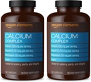 Elemek kalcium komplex D-vitamin, 250 mg kalcium (3 per szerving), Vegan, 195 kapszula (csomagolás május Vary), támogató erős csontok és immunegészség (csomag 2)