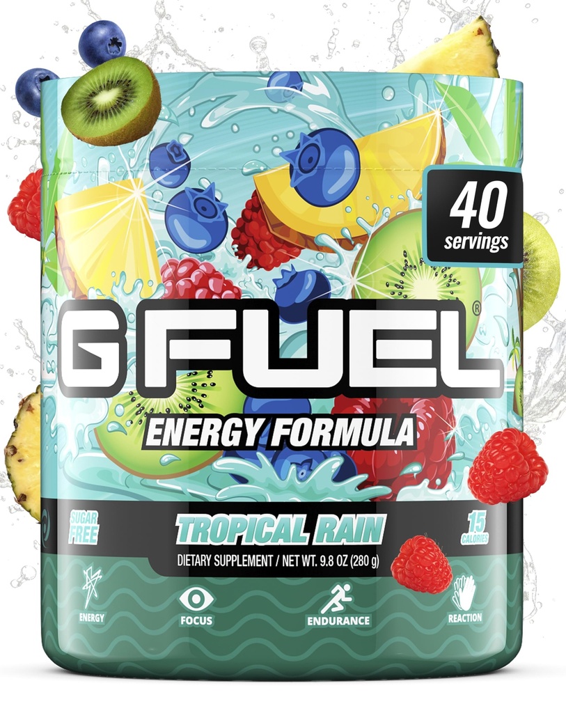 G Üzemanyag Trópusi Eső Energia Italpor, Előedzés koffein Mix játék, Sugar Free Focus Amino, Vitamin + Antioxidánsok, 9.8oz (Gyümölcs Medley, 40 szerváció)