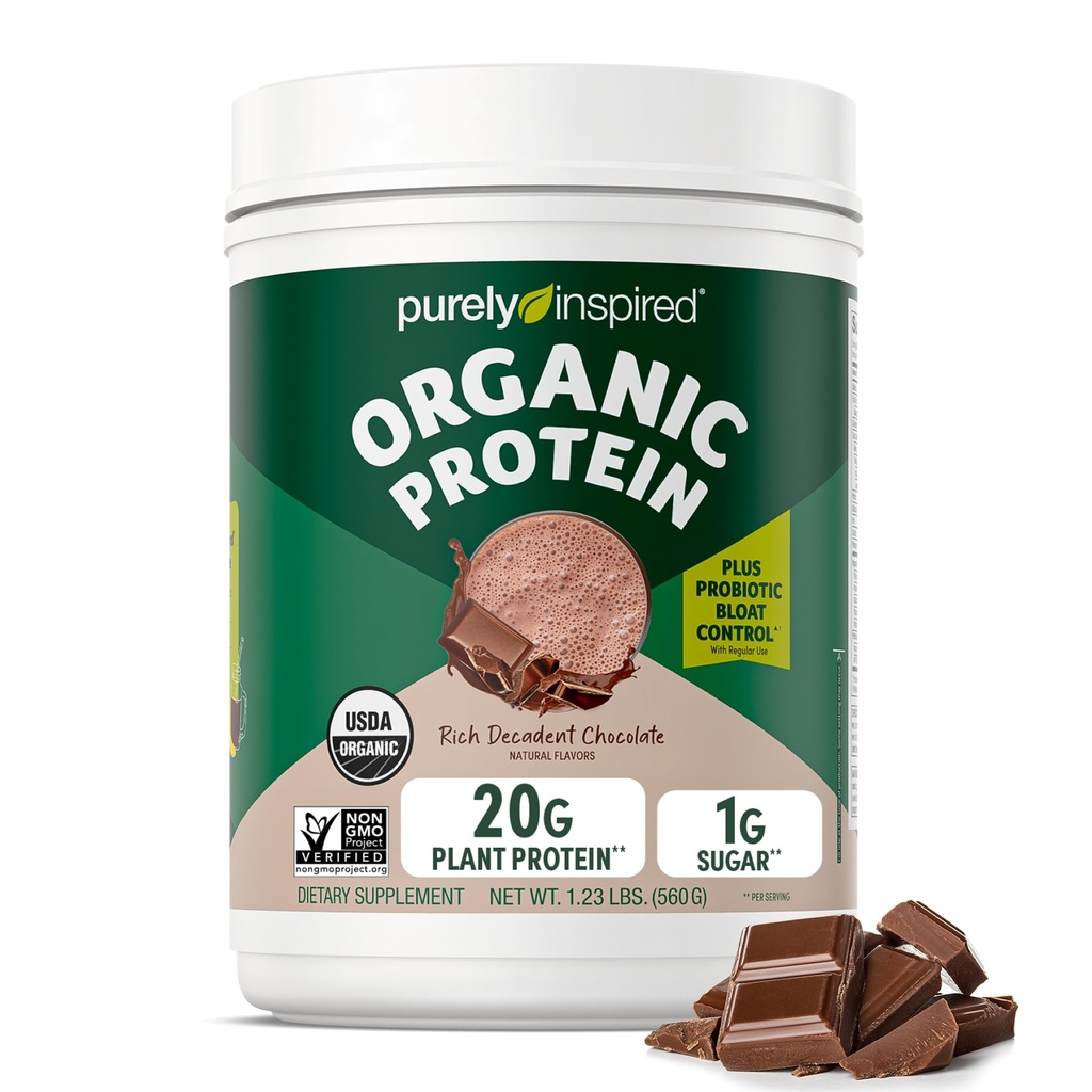 Rein inspiriertes pflanzenbasiertes Proteinpulver für Männer und Frauen, Rich Decadent Chocolate (16 Servierungen) - Vegan & Organic - 20g Pea Protein Powder für Smoothies & Shakes - Dairy-Free, & Gluten-Free