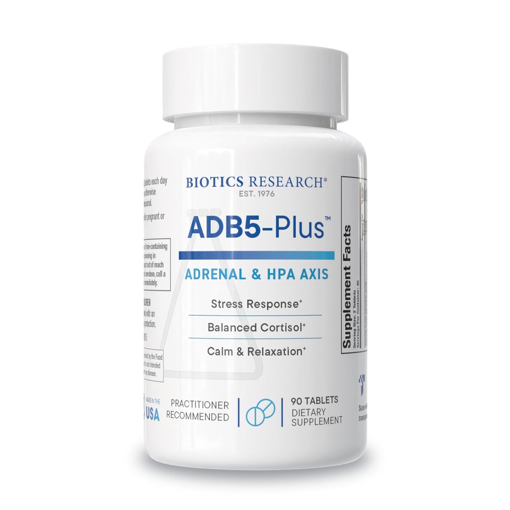 Biotics Research ADB5-Plus unterstützt gesunde Adrenal Gland-Funktion, unterstützt Cortisol-Levels, positive Reaktion auf Stress, Gesunde Energie Levels 90 Tablets