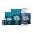CORREXIKO Marine Collagen Supplement Pillen & Pulver Bundle - Inklusive 10.000mg Doppelhydrolysiertes Kollagenpulver 1kg, 15 oz & 5oz und 1800mg Collagen Peptide 120 Kapseln - für Haar, Haut und Nägel