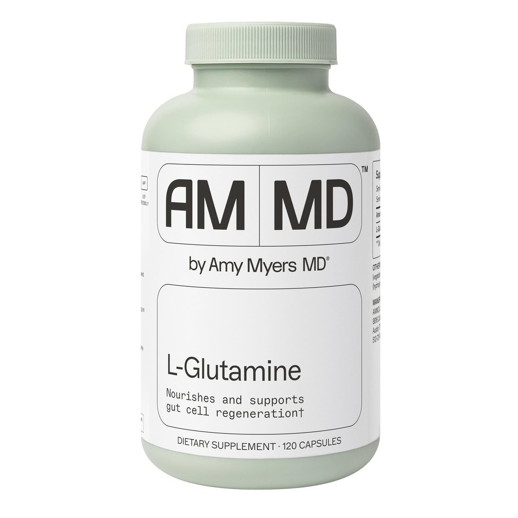 Amy Myers MD L-Glutamin Kapseln - Zellgesundheitsergänzung - Gutreinige und beruhigende Unterstützung für Stomach-Relief - Gesunde Muskelunterstützung - Adult Health Supplement