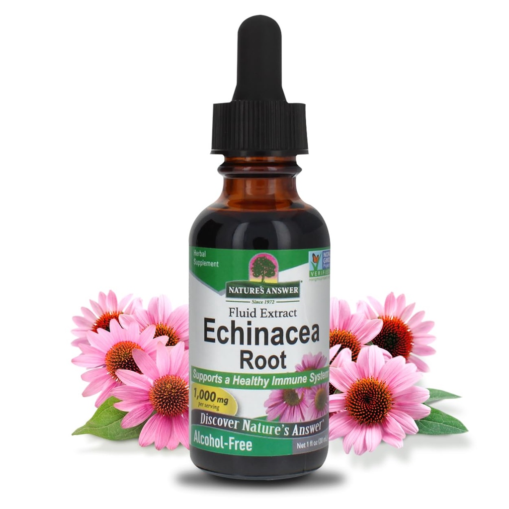 Natur Antwort Echinacea Alkoholfrei Extrakt 1 Flüssigkeit Unze | Fördert Gesamt Wellness | Natürliche Immun Booster | Entzündung Reducer
