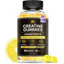 Effektive Nutra Creatine Monohydrate Gummie - 1g Kreatin pro Gummy - Veganer Muskel- & Kraft-Ergänzung für Männer & Frauen - Unterstützt Muskelwachstum, Energie, Ausdauer - Lemon Flavor, Made in USA (90ct)