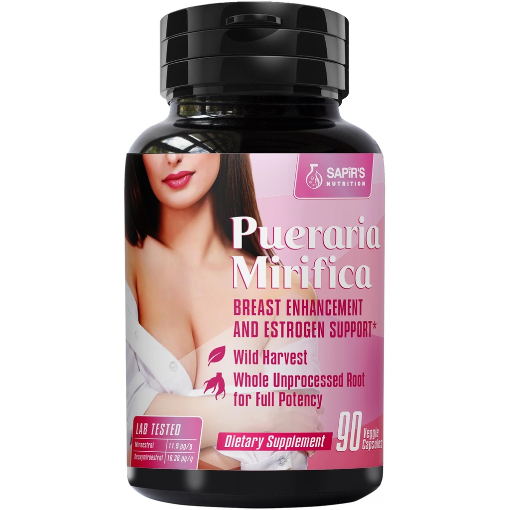 Pueraria Mirifica Capsules 2000mg Daily - Brustvergrößerung Pillen und Estrogen Ergänzung für Frauen und Männer, Brustvergrößerung Pillen für Frauen und Transgender - Brustwachstum Brustvergrößerer
