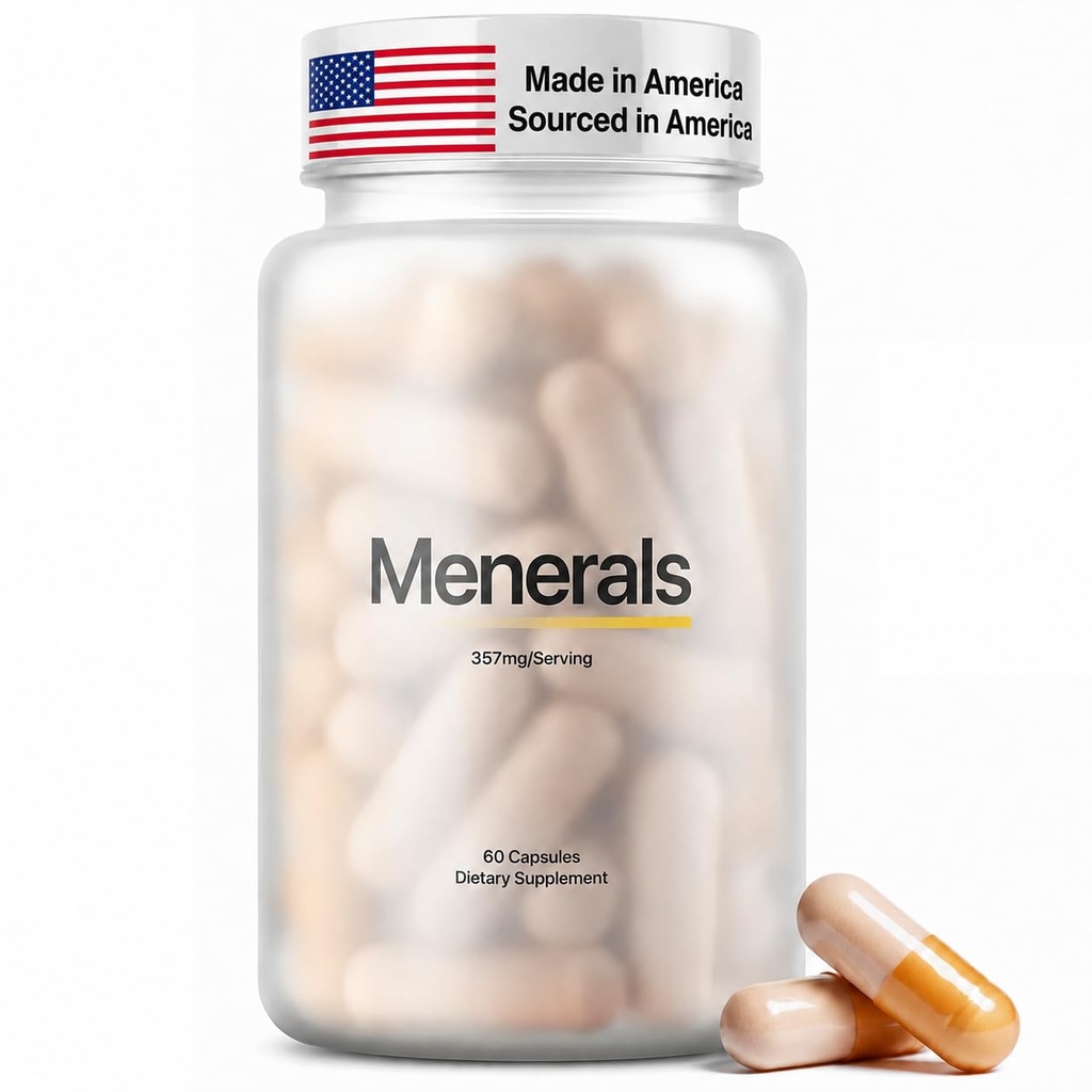 Menerals Testosterone Mineral Supplement for Men with Fulvic Acid, 60 Count