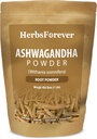 HerbsForever Ashwagandha Root Powder 454g I Winter Cherry, Non-GMO, Vegan, Gluten-Free I Ayurvedic Stress-Buster unterstützt Energie Booster, Vitalität & Rejuvenator Gesamt Wellness Maximale Stärke