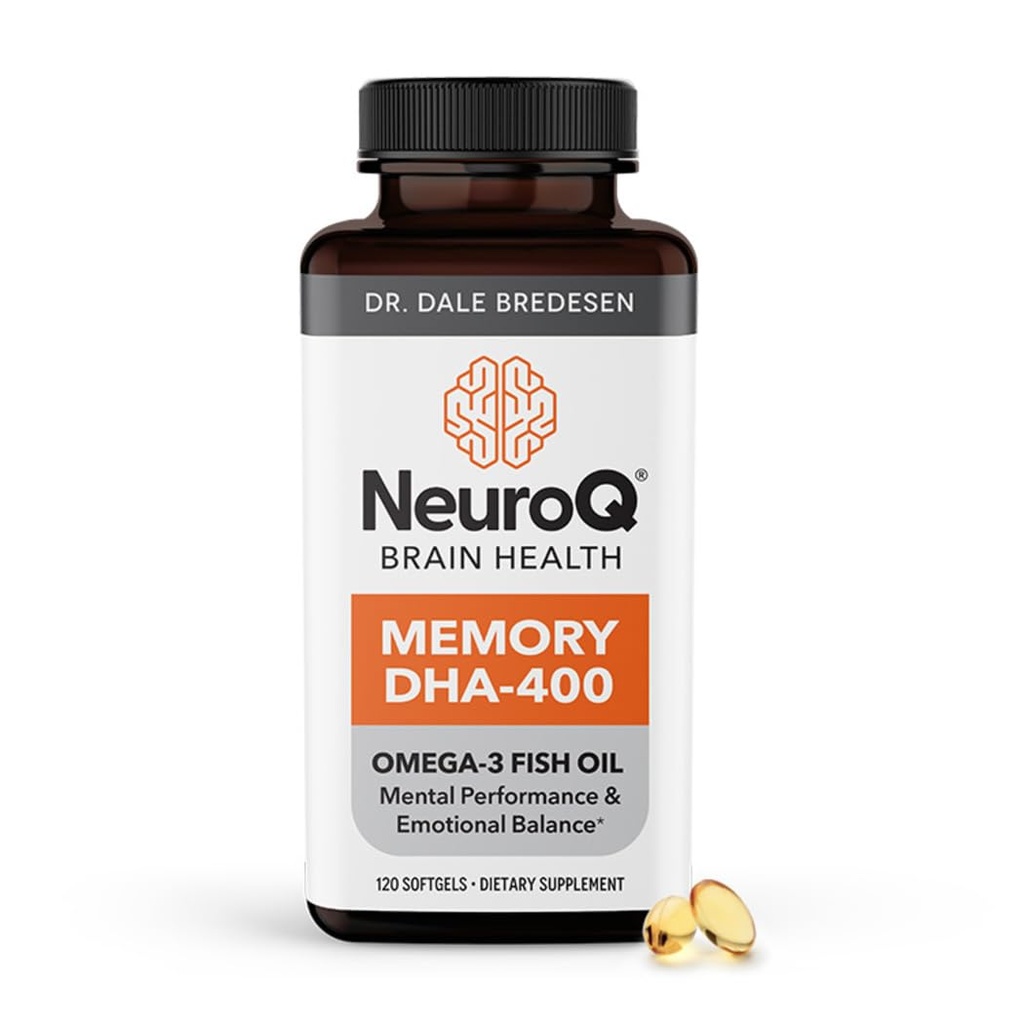LifeSeasons NeuroQ Memory DHA-400 - Omega-3 Fish Oil Supplement - Mental Performance & Balance - unterstützt Neuro Gehirngesundheit - schützt vor Gedächtnisverlusten und verbessert Fokus - 120 Softgels