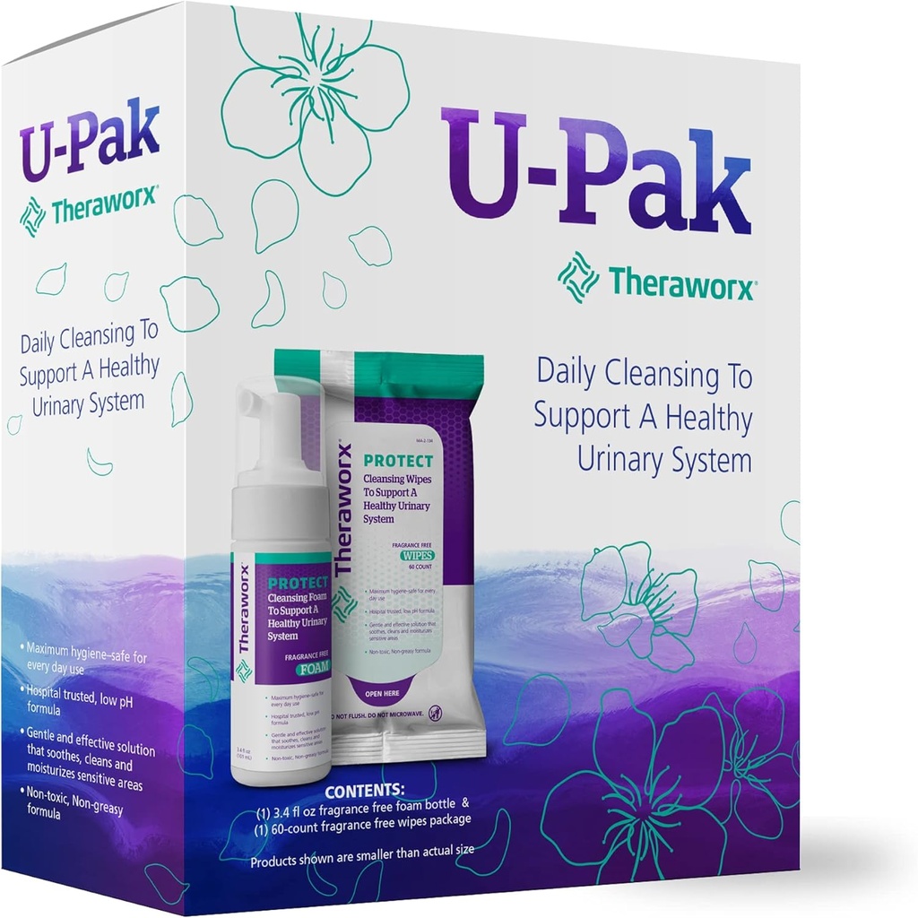 Theraworx Protect U- Pak 60- Ct Törölések és Higiene Foam 3.4 oz vizelési egészség (csomag 1)