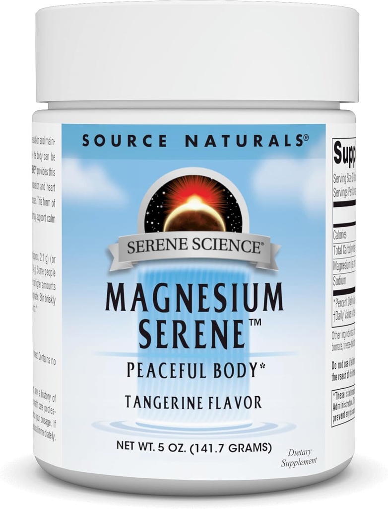 Source Naturals Serene Science Magnézium Serene, Békés test *, Tangerine Flavoled - 5 Ounce Powder