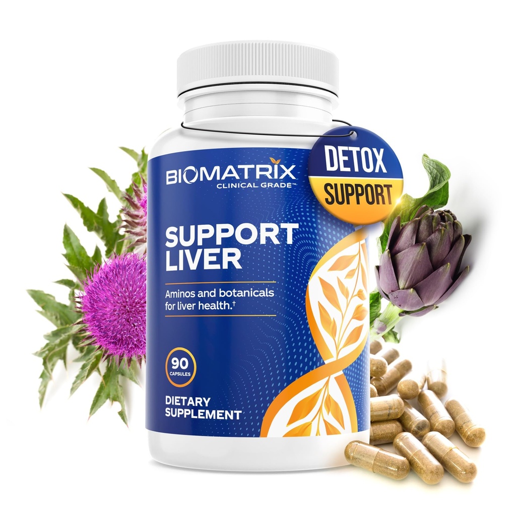 BioMatrix Liver Cleanse Detox & Repair, Artichoke Extract Liver Health Formula, Liver Supplement mit Milchdistel, Taurine, Methionine | 1+ Monat Versorgung für Männer und Frauen