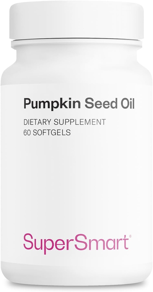 Supersmart - Kürbis Seed Oil Supplement 1000mg pro Tag (+ Vitamin E) - Kürbis Seed Oil for Hair Growth | Non-GMO & Gluten Free - 60 Softgels