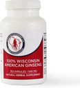 Dairyland American Ginseng kapszula, 75 ct (2000 mg) - koncentrált Wisconsin Ginseng gyökér kivonat - Napi gyógynövény kiegészítés immunszupporthoz