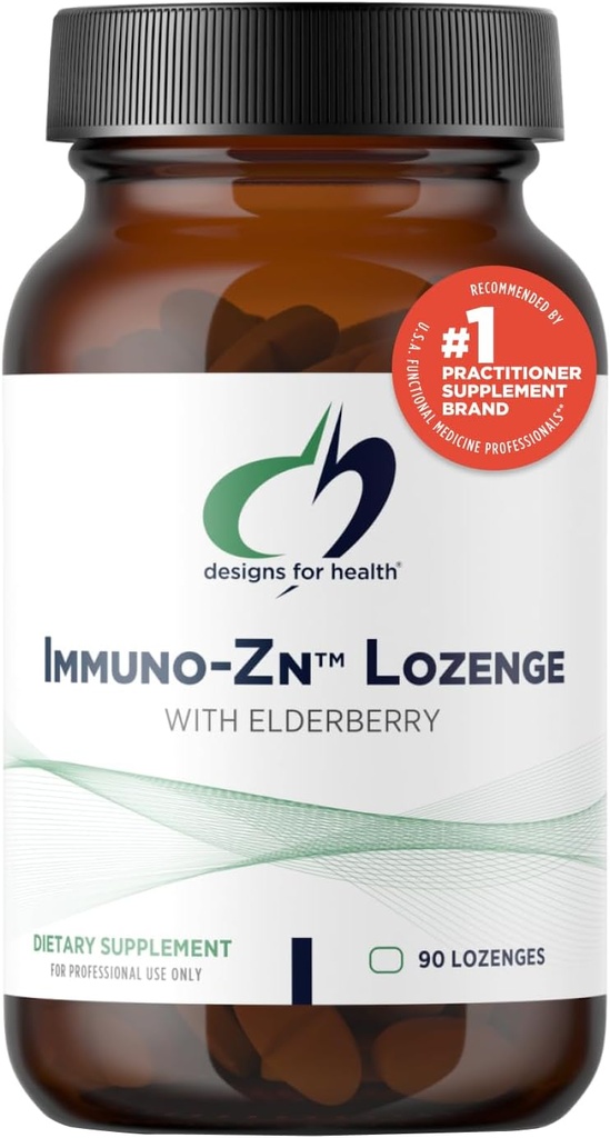 Dizájn egészség Immuno- Zn Lozenge - 25 mg Cink + Belserberry Quick Oldótabletta, Immuntámogató kiegészítés - nem GMO Delicious Natural Berry Flavor (90 Lozenges)