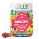 OLLY Essential Prenatal Gummy Multivitamin, Folsäure, Vitamin D, Omega 3 DHA, unterstützt gesundes Wachstum und Gehirnentwicklung, Citrus Berry - 84 Count