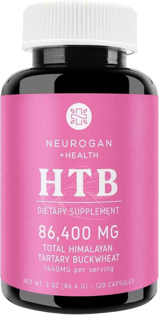 Neurogan Himalayan Tartary Buckwheat (HTB) Kapseln - Pure Potent 1440 MG, 60 Tage Versorgung - Unterstützt Verdauungs-Wellness* - Glutenfrei, 86.400 MG Total HTB - Lab Tested, Made in USA