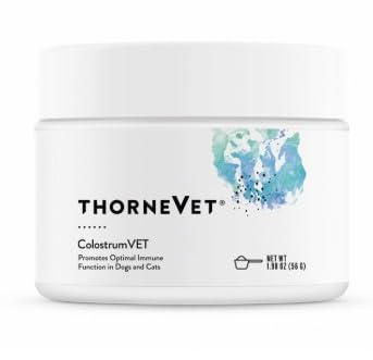 ThorneVet ColostrumVET Supplement for Dogs & Cats – Bovine Colostrum Powder to Boost Immunity, Digestive Health, & Vitality – Rich in Antibodies, Amino Acids, & Vitamins - 112 Scoops