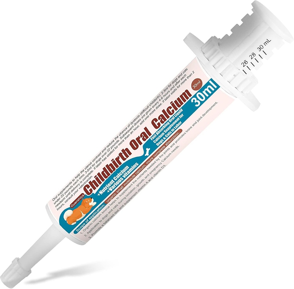 Kalzium für Hunde Fast Absorbing Kalzium Ergänzung Flüssigkeit - Whelping, Pflege und Kalziummangel Unterstützung effiziente Arbeit-30 cc